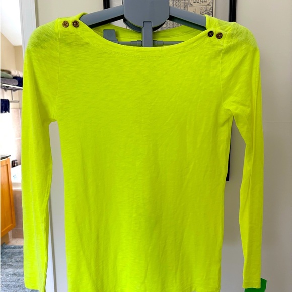 J. Crew Tops - JCrew Neon Yellow Painter boatneck T Size Small